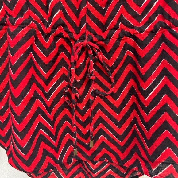Lauren Ralph Lauren WOMENS Blouse M Chevron Red/black Dressy Going Out Top - Picture 9 of 14